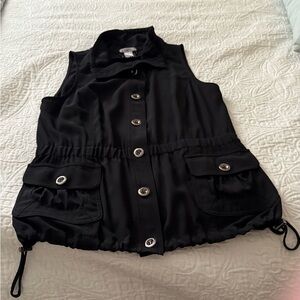 Cache Charcoal Chain-Accent Vest